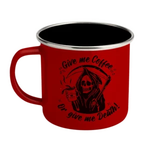 Give Me Coffee Enamel Steel Mug 12 oz