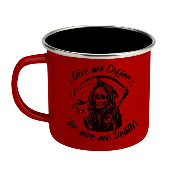 Give Me Coffee Enamel Steel Mug 12 oz