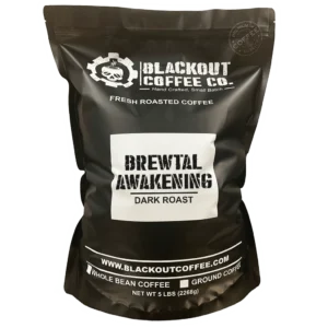 Brewtal Awakening Dark Roast 5 LB - Dark Roast - Whole Bean - Ground Coffee, Whole Bean